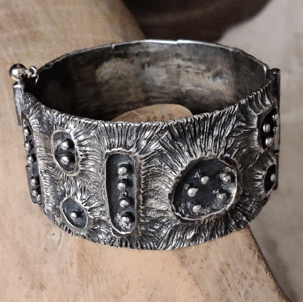Modernist Brutalist Guy Vidal Moon Crater Bracelet